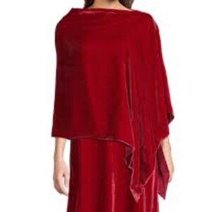 NWT Eileen Fisher RED Velvet Poncho